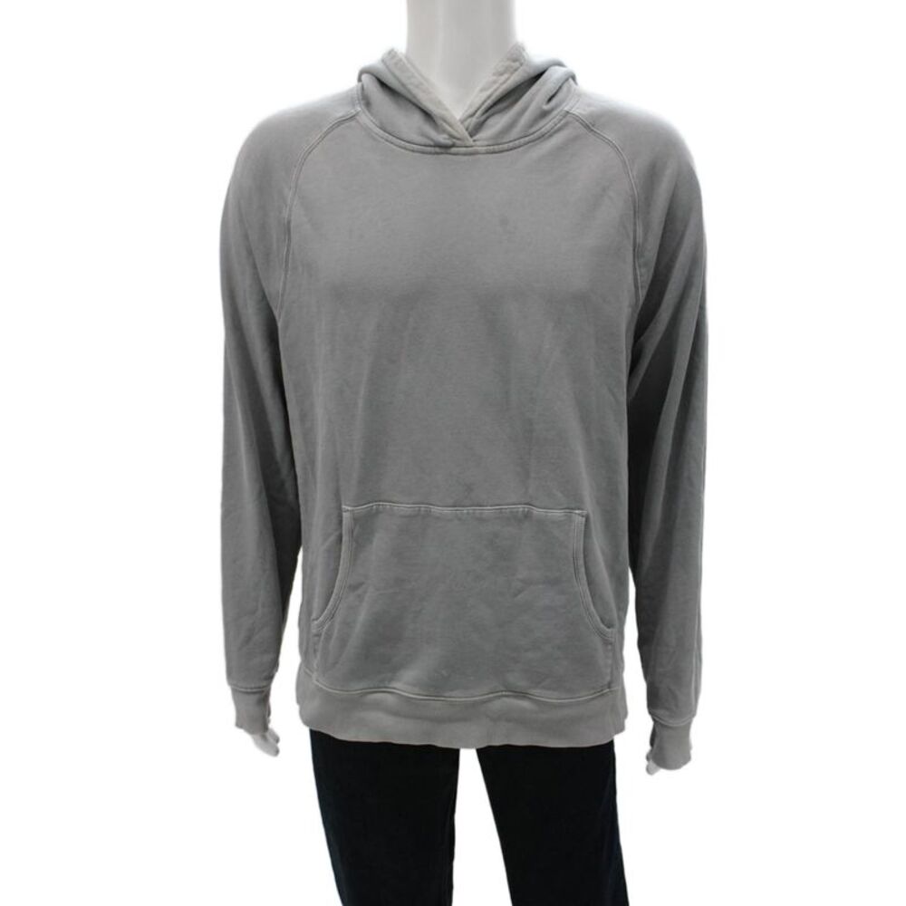 Paige Mens Pullover Hoodie Gray 100% Cotton Round Neck Long Sleeve Size L